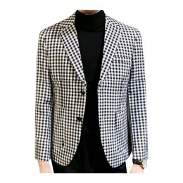 SKMS047  男外套千鳥格小西服    髮型師   修身   韓版   小格子   商務西裝休閒上衣   西裝 達人    特色西裝 SKMS047  男外套千鳥格小西服    髮型師   修身   韓版   小格子   商務西裝休閒上衣   西裝 達人    特色西裝